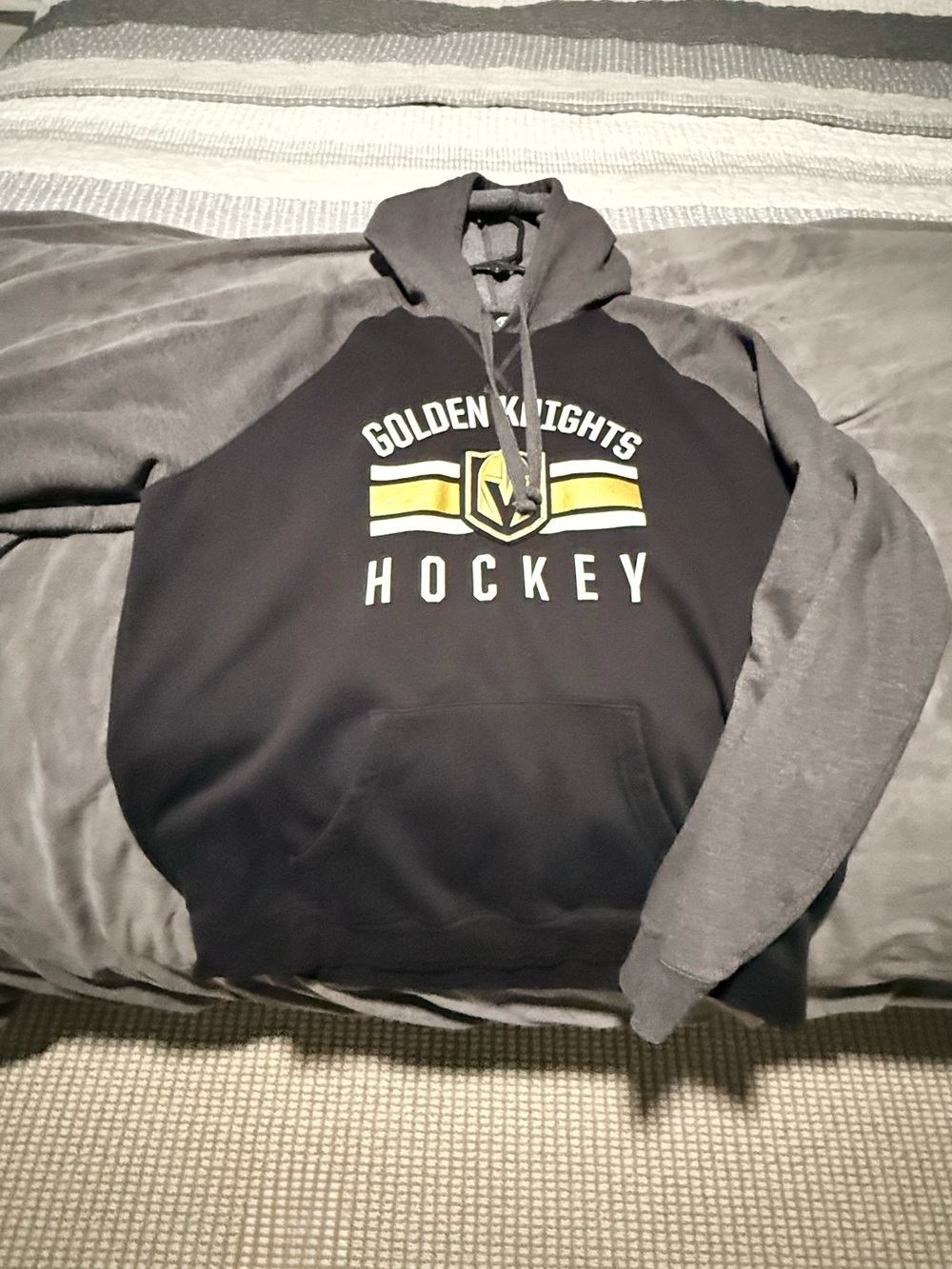 NHL Golden Knights Black and Gray Hooded Sweatshirt